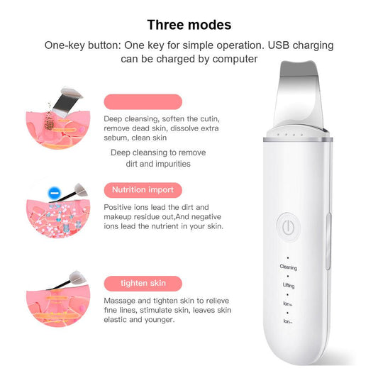 Ultrasonic Skin Scrubber Vibration Face Blackhead Remover: Revitalize Your Skin - Aquan Express