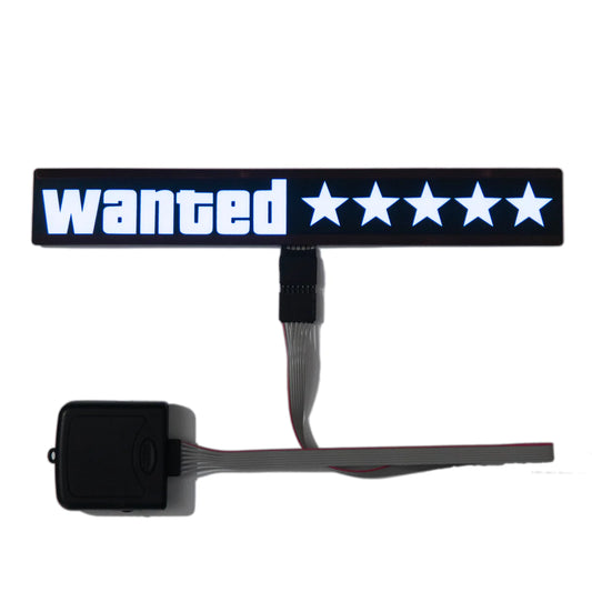 Wanted Level LED Car Sign: Rev Up Your Game Enthusiasm - Aquan Express